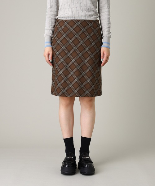 forget-me-nots(フォーゲットミーノッツ)の「Forget-me-nots Check skirt FMN-25AW-SK-003(スカート・レディース・バーガンディー/グリーン・MEDIUM/SMALL)」の2枚目の写真