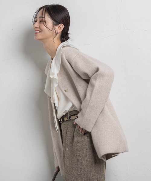 LAUTREAMONT(ロートレアモン)の「ラッフルレーヨンブラウス(シャツ/ブラウス・レディース・チャコールグレー/オフホワイト・9号)」の21枚目の写真