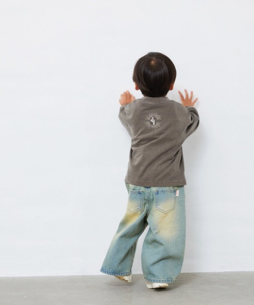 Fluffy BROTHERS（フラッフィーブラザーズ）の「ピグメント加工ロンT（Tシャツ/カットソー・キッズ・パープル/ダークブラウン・80/90/100/110/120/130/140/150）」の14枚目の写真