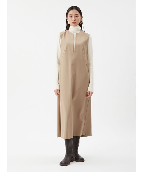 Mila Owen（ミラオーウェン）の「【セットアイテム】リブニットセットレイヤードワンピース（ワンピース・レディース・ベージュ/ブラック・0/1）」の4枚目の写真