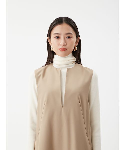 Mila Owen（ミラオーウェン）の「【セットアイテム】リブニットセットレイヤードワンピース（ワンピース・レディース・ベージュ/ブラック・0/1）」の7枚目の写真