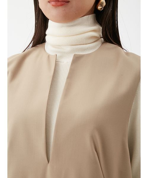 Mila Owen（ミラオーウェン）の「【セットアイテム】リブニットセットレイヤードワンピース（ワンピース・レディース・ベージュ/ブラック・0/1）」の8枚目の写真