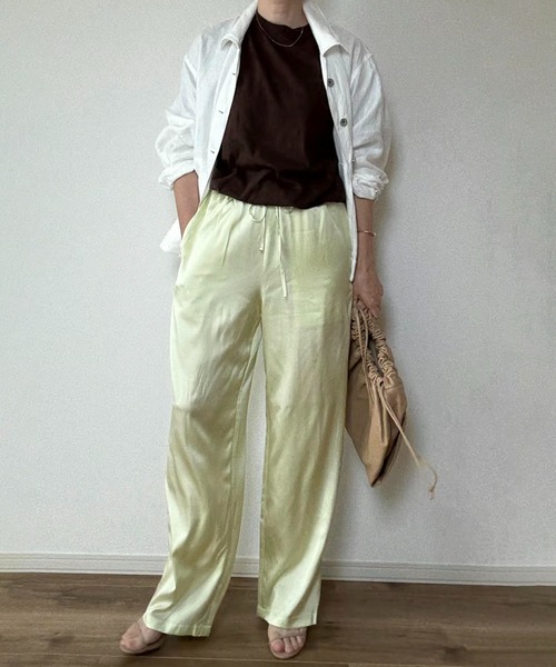 Trefle blanc(トレフルブラン)の「【original】silk easy pants(その他パンツ・レディース・Yellow/ブラック・FREE)」の1枚目の写真