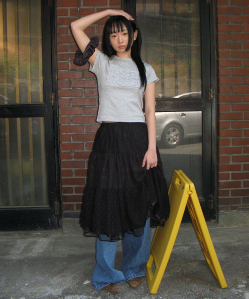 RONRON（ロンロン）の「VINTAGE APPLIQUE LOGO T SHIRT GREY（Tシャツ/カットソー・レディース・その他・FREE）」の5枚目の写真