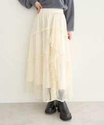 earth music&ecology | レースフリルティアードスカート(スカート)