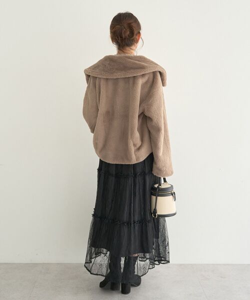 earth music&ecology（アースミュージックアンドエコロジー）の「レースフリルティアードスカート（スカート・レディース・アイボリー/ブラック・FREE）」の18枚目の写真