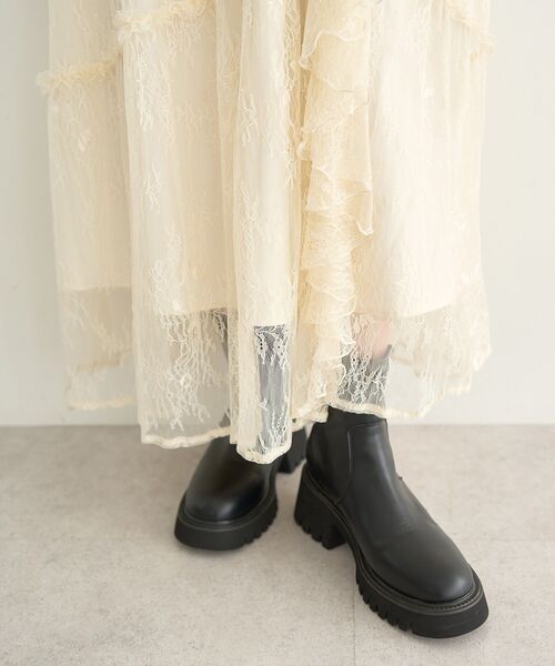 earth music&ecology（アースミュージックアンドエコロジー）の「レースフリルティアードスカート（スカート・レディース・アイボリー/ブラック・FREE）」の19枚目の写真