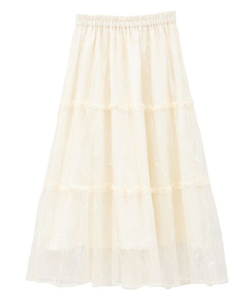 earth music&ecology（アースミュージックアンドエコロジー）の「レースフリルティアードスカート（スカート・レディース・アイボリー/ブラック・FREE）」の22枚目の写真