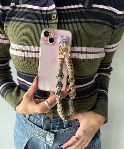 SANSeLF（サンセルフ）の「【SANSeLF】 パラコードショートストラップ メタルフック スマホアクセサリー saa25a177（スマホグッズ・レディース・ベージュ/ブラック・FREE）」の3枚目の写真