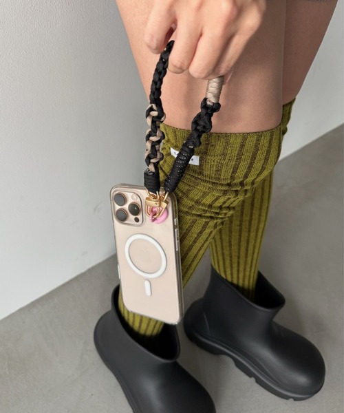 SANSeLF（サンセルフ）の「【SANSeLF】 パラコードショートストラップ メタルフック スマホアクセサリー saa25a177（スマホグッズ・レディース・ベージュ/ブラック・FREE）」の7枚目の写真