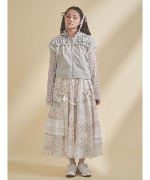 merry jenny（メリージェニー）の「frill nylon jacket（ベスト・レディース・アイボリー/チャコールグレー/ピンク・FREE）」の15枚目の写真