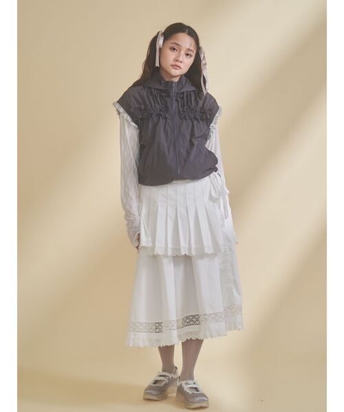 merry jenny（メリージェニー）の「frill nylon jacket（ベスト・レディース・アイボリー/チャコールグレー/ピンク・FREE）」の20枚目の写真