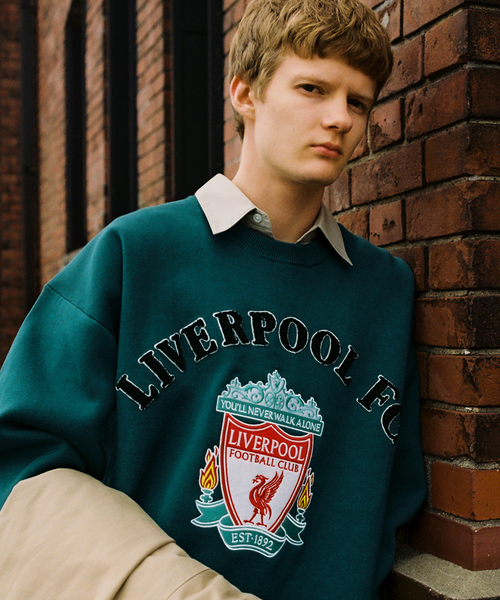 417 EDIFICE(フォーワンセブンエディフィス)の「【Liverpool FC / リバプール FC】CHENILLE EMBROIDERYT KNIT(ニット/セーター・メンズ・チャコールグレー/グリーン/レッド・MEDIUM/LARGE/X-LARGE)」の2枚目の写真