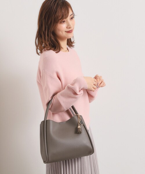 ITS'DEMO（イッツデモ）の「【2WAY】チャーム付きミニトート（ハンドバッグ・レディース・ブラウン系その他/ライトベージュ/ブラック・00）」の6枚目の写真