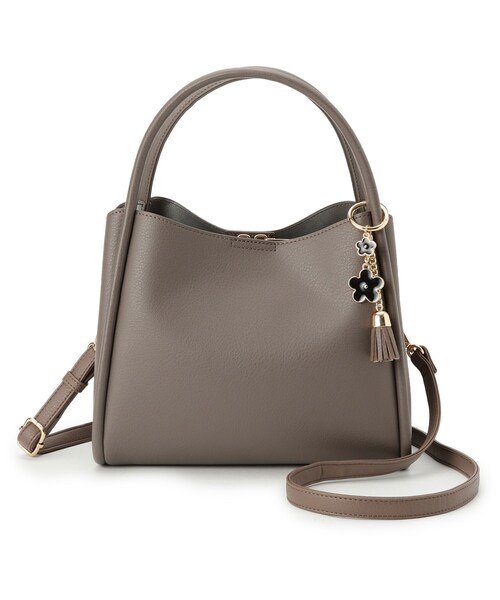 ITS'DEMO（イッツデモ）の「【2WAY】チャーム付きミニトート（ハンドバッグ・レディース・ブラウン系その他/ライトベージュ/ブラック・00）」の12枚目の写真