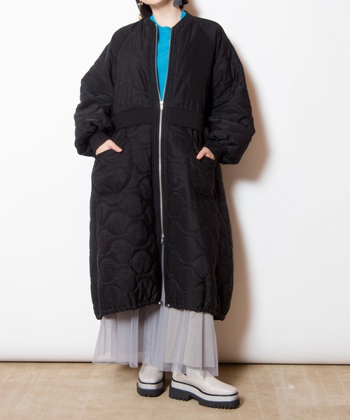 OSMOSIS（オズモーシス）の「キルティングロングブルゾン（その他アウター・レディース・ブラック/カーキ・ONE SIZE）」の12枚目の写真