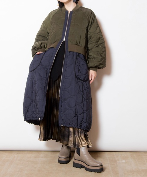 OSMOSIS（オズモーシス）の「キルティングロングブルゾン（その他アウター・レディース・ブラック/カーキ・ONE SIZE）」の17枚目の写真