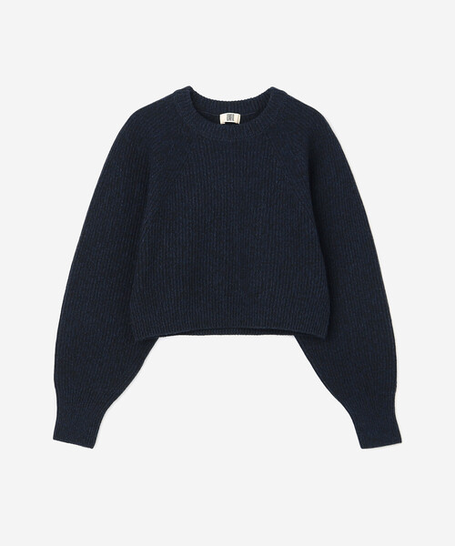 UNFIL（アンフィル）の「UNFIL | ウールコットン リブニット プルオーバーニット WOMEN（ニット/セーター・レディース・ブラック系その他/オフホワイト・1）」の2枚目の写真