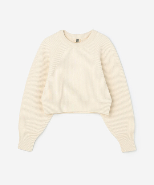 UNFIL（アンフィル）の「UNFIL | ウールコットン リブニット プルオーバーニット WOMEN（ニット/セーター・レディース・ブラック系その他/オフホワイト・1）」の7枚目の写真