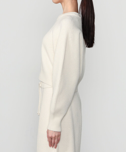 UNFIL（アンフィル）の「UNFIL | ウールコットン リブニット プルオーバーニット WOMEN（ニット/セーター・レディース・ブラック系その他/オフホワイト・1）」の13枚目の写真