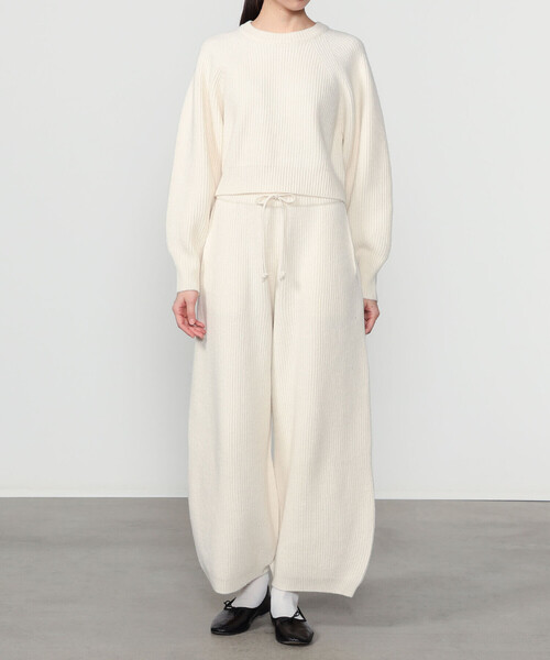 UNFIL（アンフィル）の「UNFIL | ウールコットン リブニット プルオーバーニット WOMEN（ニット/セーター・レディース・ブラック系その他/オフホワイト・1）」の15枚目の写真