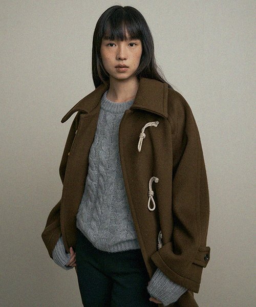 LINGSEOUL(リングソウル)の「duffle half coat-brown(チェスターコート・レディース・その他・FREE)」の4枚目の写真