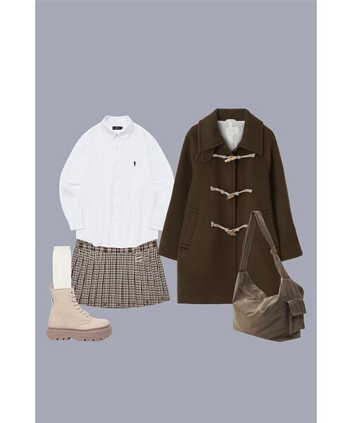 LINGSEOUL(リングソウル)の「duffle half coat-brown(チェスターコート・レディース・その他・FREE)」の7枚目の写真