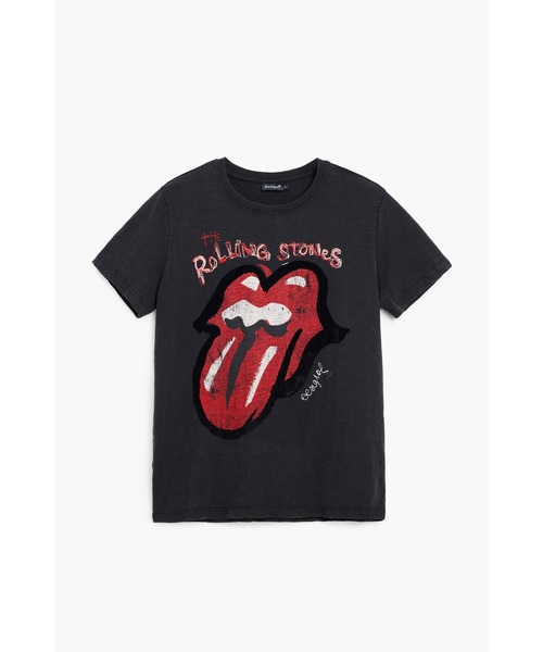 Desigual(デシグアル)の「THE ROLLING STONESヴィンテージバンドロゴ半袖Tシャツ(Tシャツ/カットソー・レディース・ブラック・S/M/L/XL)」の1枚目の写真