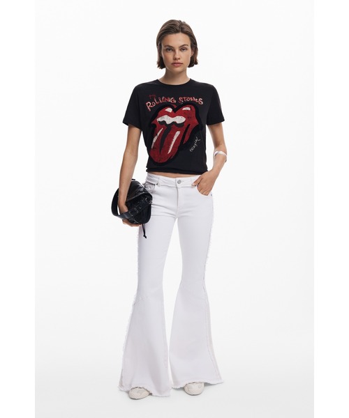 Desigual(デシグアル)の「THE ROLLING STONESヴィンテージバンドロゴ半袖Tシャツ(Tシャツ/カットソー・レディース・ブラック・S/M/L/XL)」の2枚目の写真