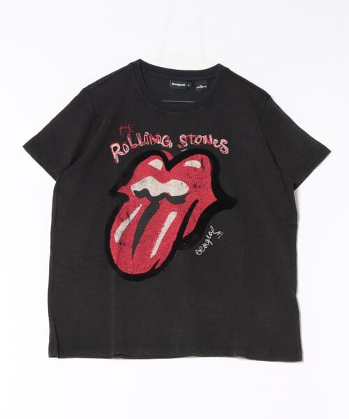 Desigual(デシグアル)の「THE ROLLING STONESヴィンテージバンドロゴ半袖Tシャツ(Tシャツ/カットソー・レディース・ブラック・S/M/L/XL)」の4枚目の写真
