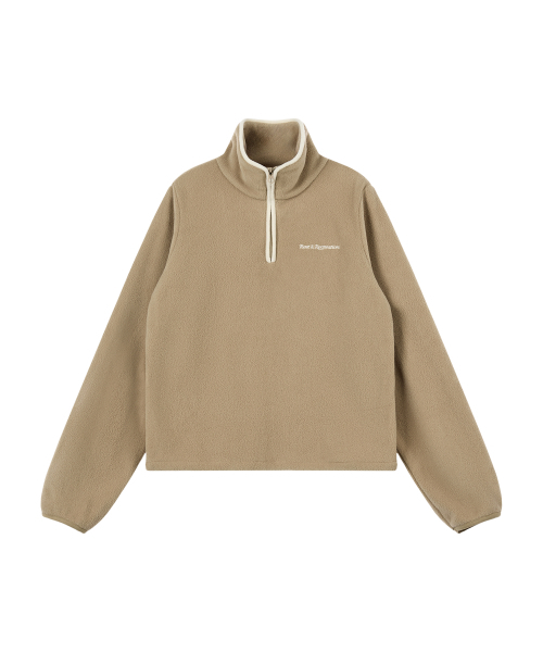 Rest&Recreation(レストアンドレクリエーション)の「FLEECE HALF ZIP-UP - BEIGE(スウェット・レディース・その他・ONE)」の1枚目の写真