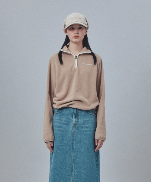 Rest&Recreation(レストアンドレクリエーション)の「FLEECE HALF ZIP-UP - BEIGE(スウェット・レディース・その他・ONE)」の2枚目の写真