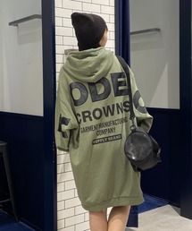 RODEO CROWNS WIDE BOWL | フェイクレザーパッチパーカーワンピース(ワンピース)