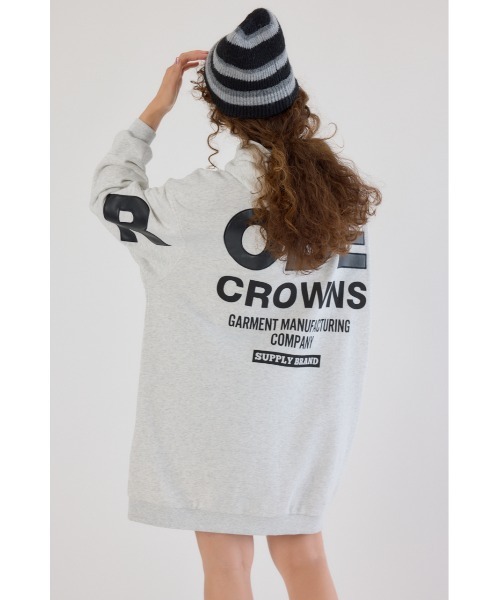 RODEO CROWNS WIDE BOWL(ロデオクラウンズワイドボウル)の「フェイクレザーパッチパーカーワンピース(ワンピース・レディース・グレー×ホワイト/カーキ/ブラック・FREE)」の21枚目の写真