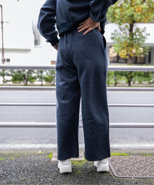 セール】《ラメきらっと》裏起毛 ワイドスウェットパンツ 体型カバー