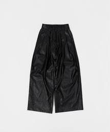 LAPIIS（ラピス）の「VEGAN LEATHER EXTRA WIDE 4TUCK TROUSERS（その他パンツ・メンズ）」