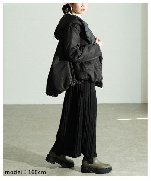 Sawa a la mode(サワアラモード)の「Aライン中綿ジャケット(ダウンジャケット/コート・レディース・ブラック/ベージュ系その他・FREE)」の14枚目の写真
