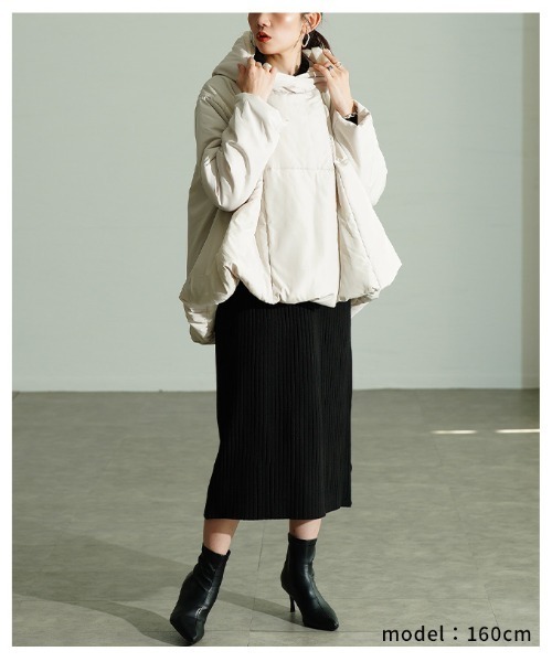 Sawa a la mode(サワアラモード)の「Aライン中綿ジャケット(ダウンジャケット/コート・レディース・ブラック/ベージュ系その他・FREE)」の16枚目の写真