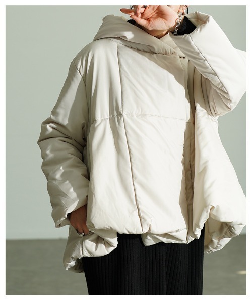 Sawa a la mode(サワアラモード)の「Aライン中綿ジャケット(ダウンジャケット/コート・レディース・ブラック/ベージュ系その他・FREE)」の17枚目の写真