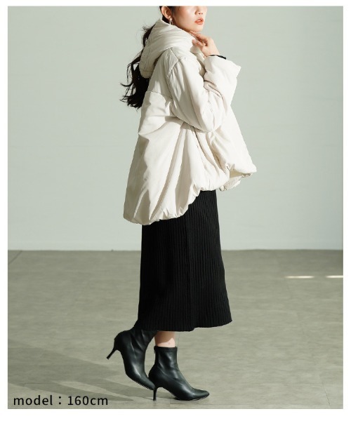 Sawa a la mode(サワアラモード)の「Aライン中綿ジャケット(ダウンジャケット/コート・レディース・ブラック/ベージュ系その他・FREE)」の21枚目の写真