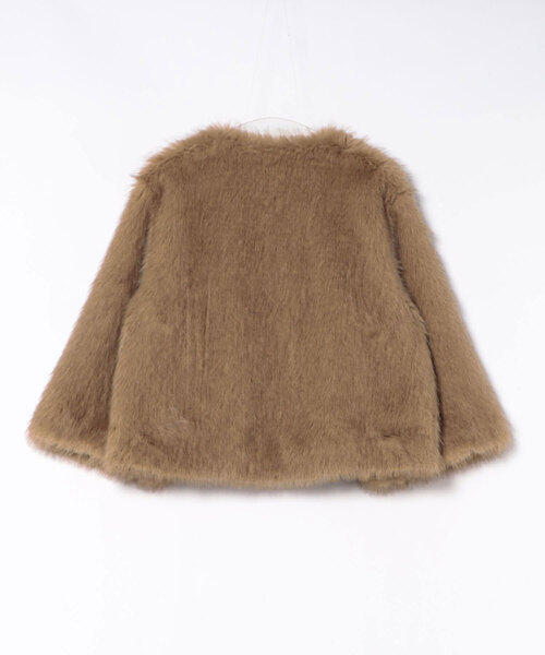 Tiara（ティアラ）の「ノーカラーファーコート（その他アウター・レディース・ミント/キャメル・FREE）」の3枚目の写真