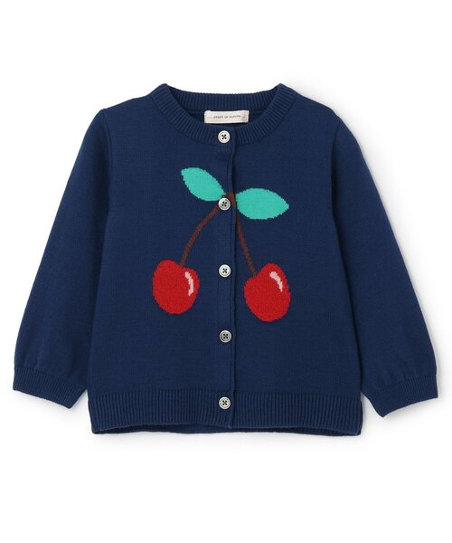 sense of wonder（センスオブワンダー）の「チェリーカーディガン（カーディガン/ボレロ・キッズ・チェリーピンク/ネイビー・120-130cm/80-90cm/100-110cm）」の2枚目の写真