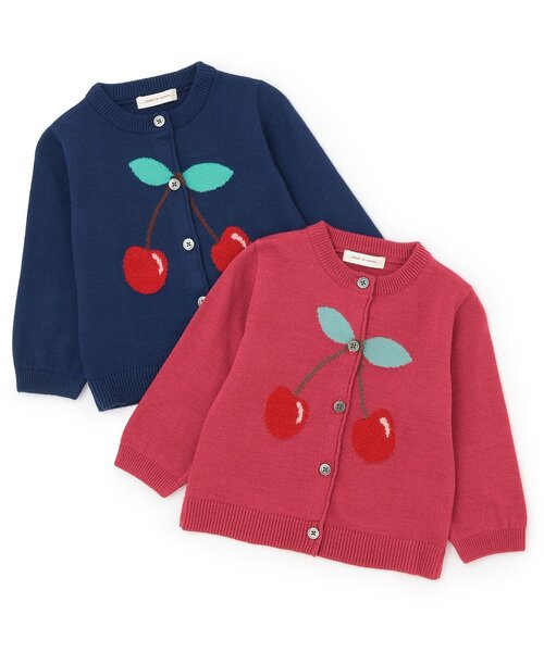 sense of wonder（センスオブワンダー）の「チェリーカーディガン（カーディガン/ボレロ・キッズ・チェリーピンク/ネイビー・120-130cm/80-90cm/100-110cm）」の8枚目の写真