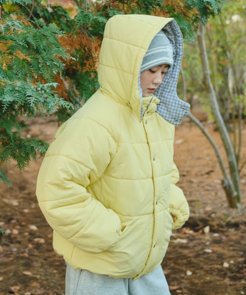 BROKEN BASE(ブロークンベース)の「Check Hood Down Jacket / チェックフードダウンジャケット(ダウンジャケット/コート・メンズ・イエロー/ブルー/ブラック・LARGE/SMALL/MEDIUM)」の3枚目の写真