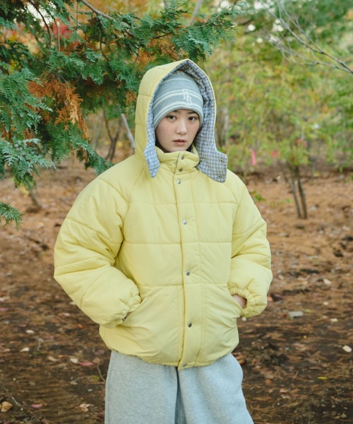 BROKEN BASE(ブロークンベース)の「Check Hood Down Jacket / チェックフードダウンジャケット(ダウンジャケット/コート・メンズ・イエロー/ブルー/ブラック・LARGE/SMALL/MEDIUM)」の18枚目の写真