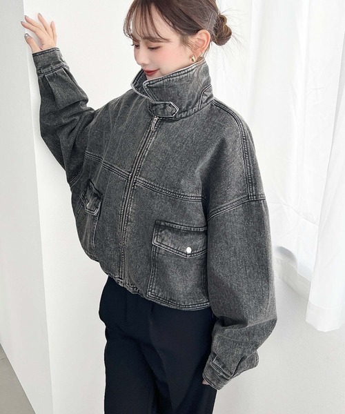 moment+（モーメントプラス）の「ヘビーウエイトデニムショートブルゾン（デニムジャケット・レディース・ブルー/ブラック/インディゴブルー・M/L）」の22枚目の写真