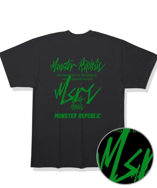 MONSTER REPUBLIC(モンスターリパブリック)の「ムーブメントグリーンレタリングTシャツブラック(Tシャツ/カットソー・レディース・その他・LARGE/MEDIUM/SMALL/X-LARGE)」の2枚目の写真