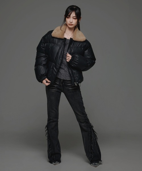 .KOM（ドットコム）の「『.KOM/ドットケーオーエム』襟ボア中綿JKT【CN】（ダウンジャケット/コート・レディース・ブラック・M）」の3枚目の写真