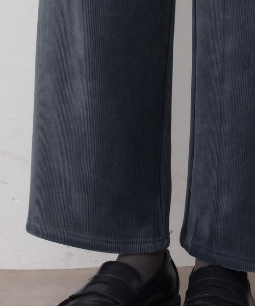 セール】【洗える/ウエストゴム】裏起毛コーデュロイイージーパンツ