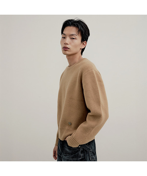 LMOOD(エルムード)の「ウィークエンドエアウールプルオーバーニット (3カラー)(ニット/セーター・メンズ・ブラック/ダークブラウン/ライトブラウン・44/46/48)」の3枚目の写真